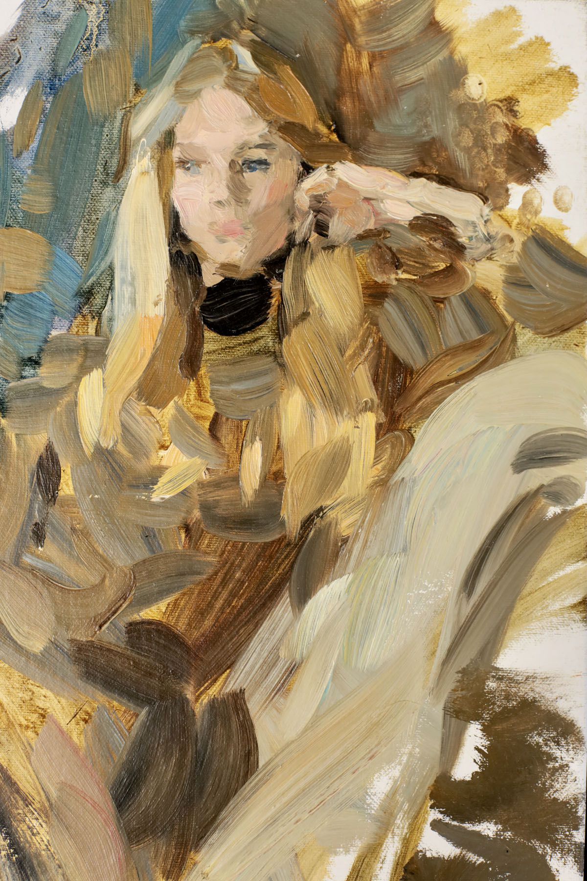 Этюд «Женский портрет», художник Юрий Кротов, 2018 год.