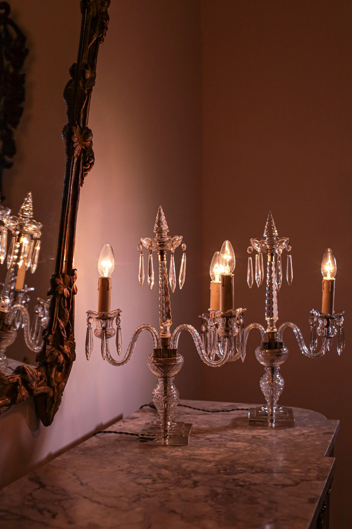 Светильники антикварные "Антуанетта", хрусталь, Франция, начало XX века