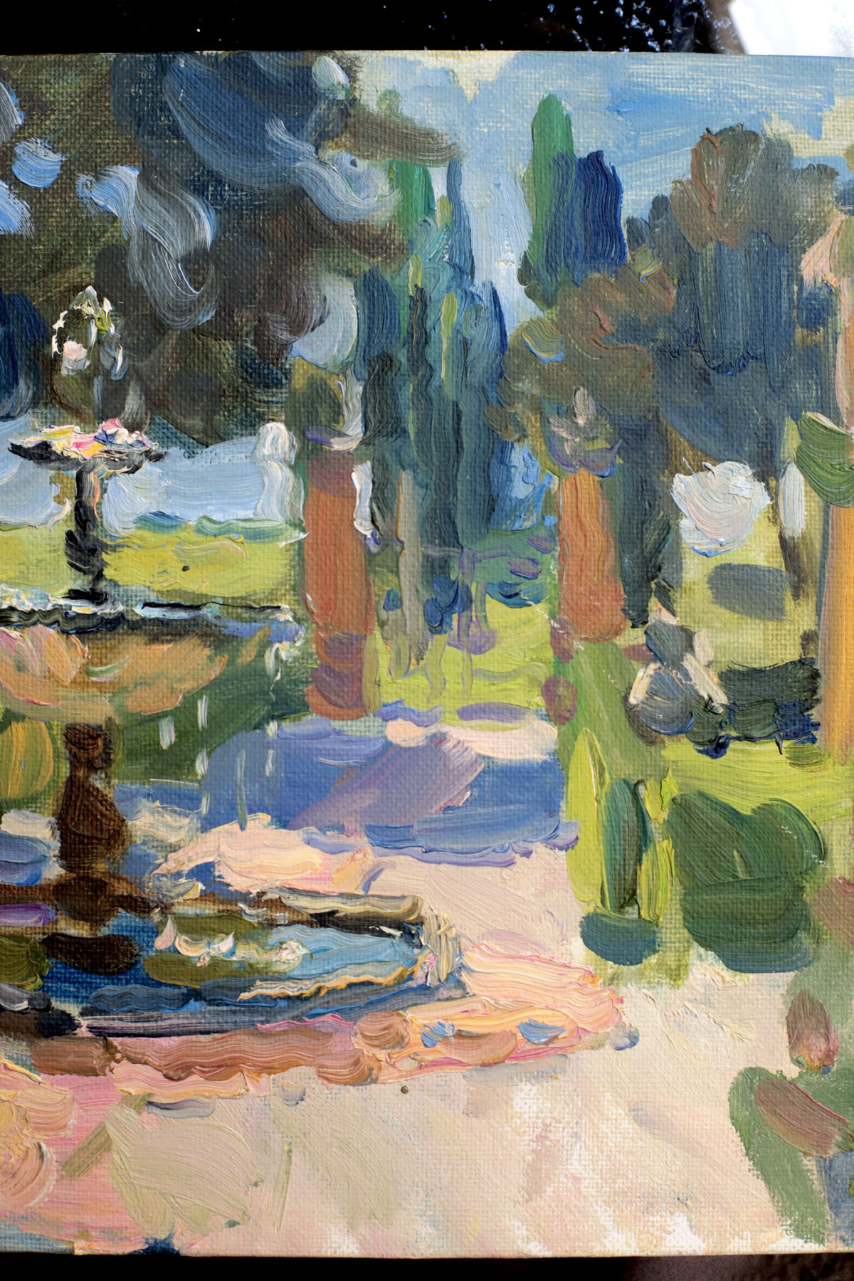 Этюд «Итальянский дворик», художник Юрий Кротов, 2015 год.