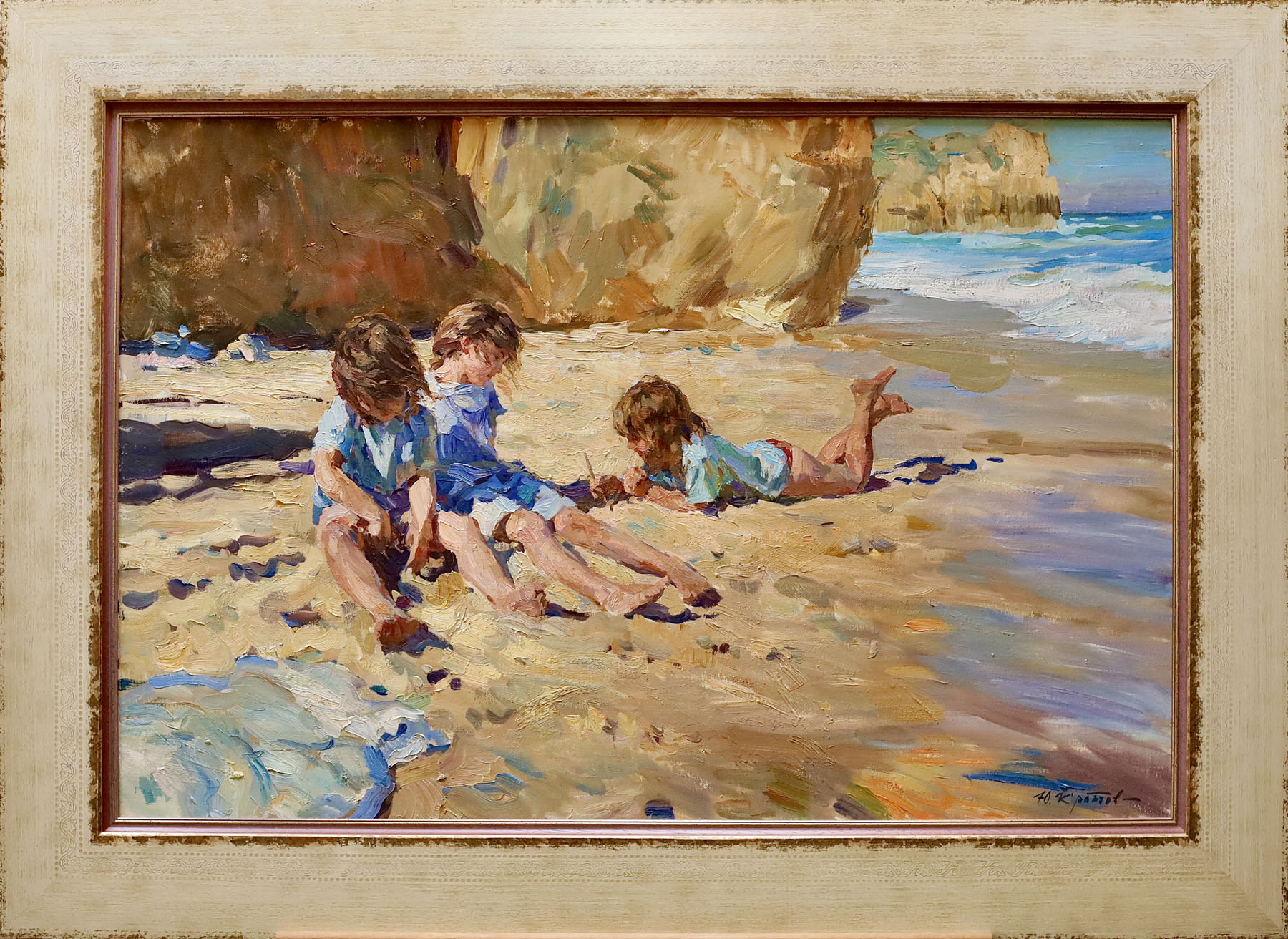 Картина «Дети у моря», художник Юрий Кротов, 2007 год.