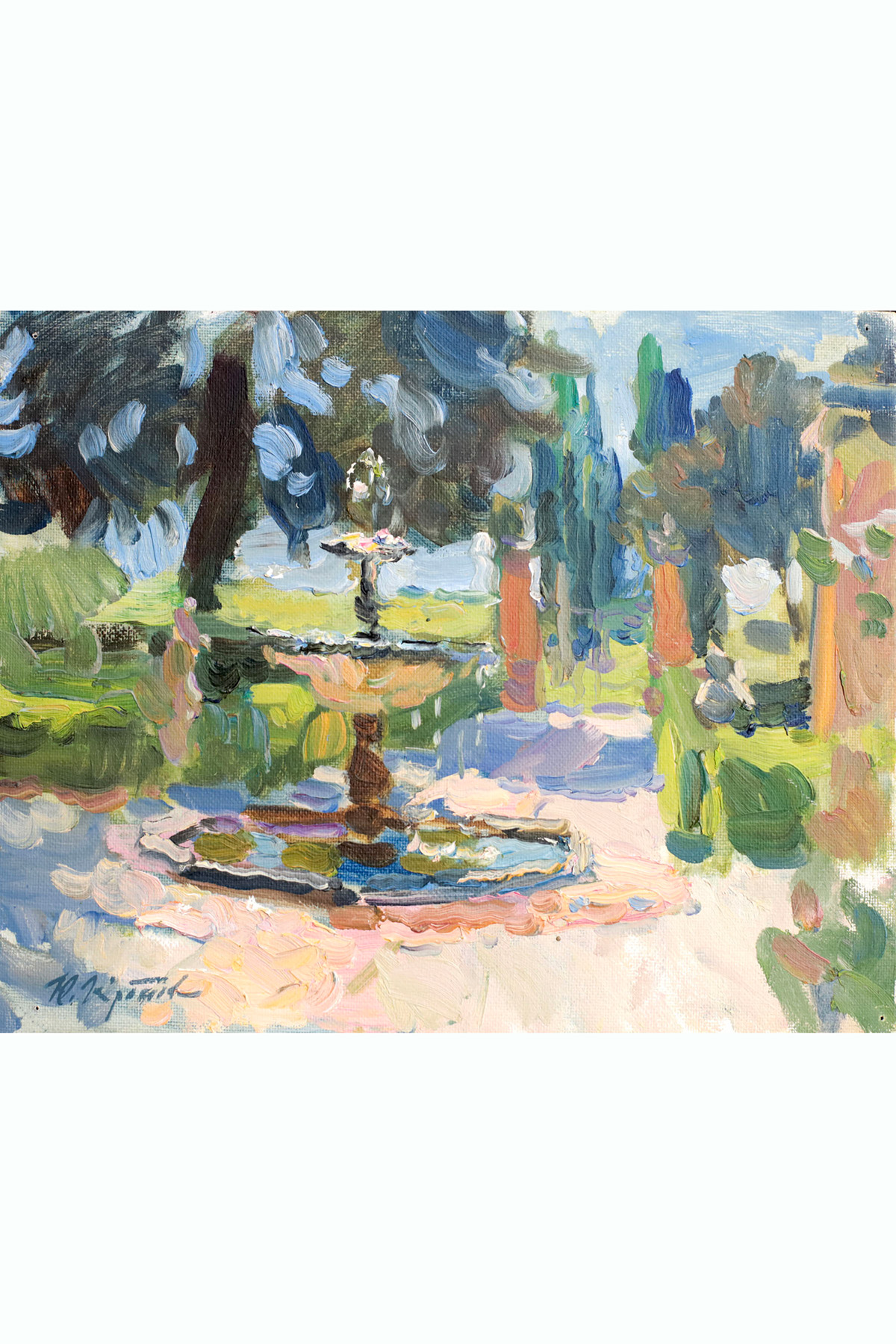 Этюд «Итальянский дворик», художник Юрий Кротов, 2015 год.