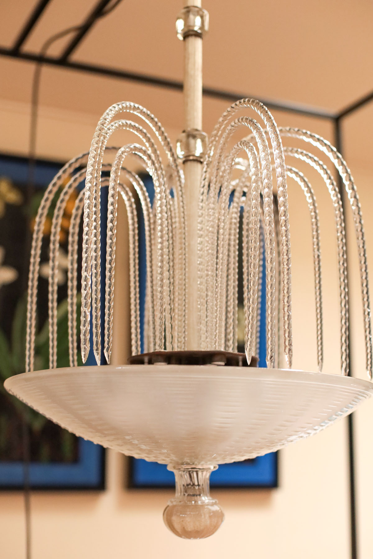 Люстра антикварная "Фонтан", Barovier, ар-деко, муранское стекло, Италия, 1940-е гг.