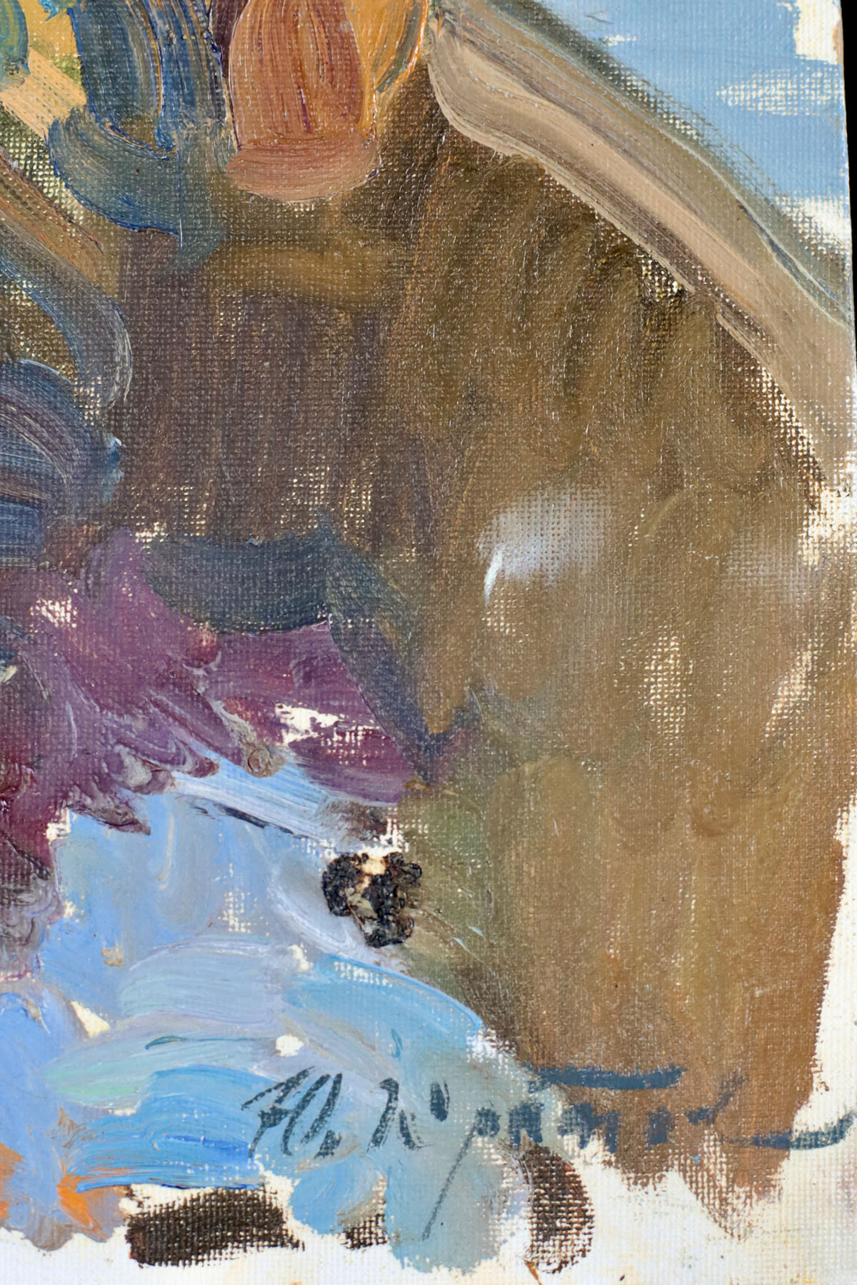 Этюд «Рыбак в лодке», художник Юрий Кротов, 2012 год.