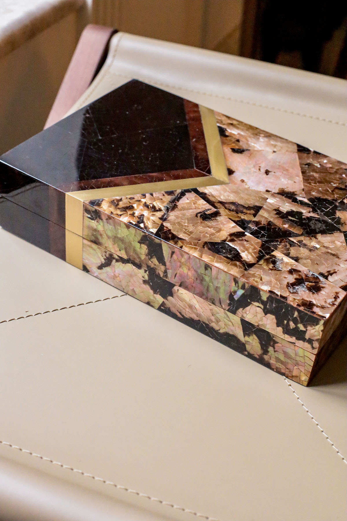 Шкатулка, тигровая раковина, Ginger Brown