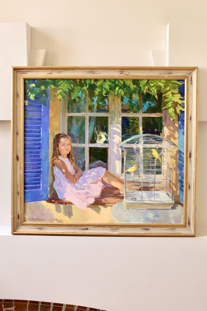Картина «Девочка с птичками», художник Юрий Кротов, 2008 год.