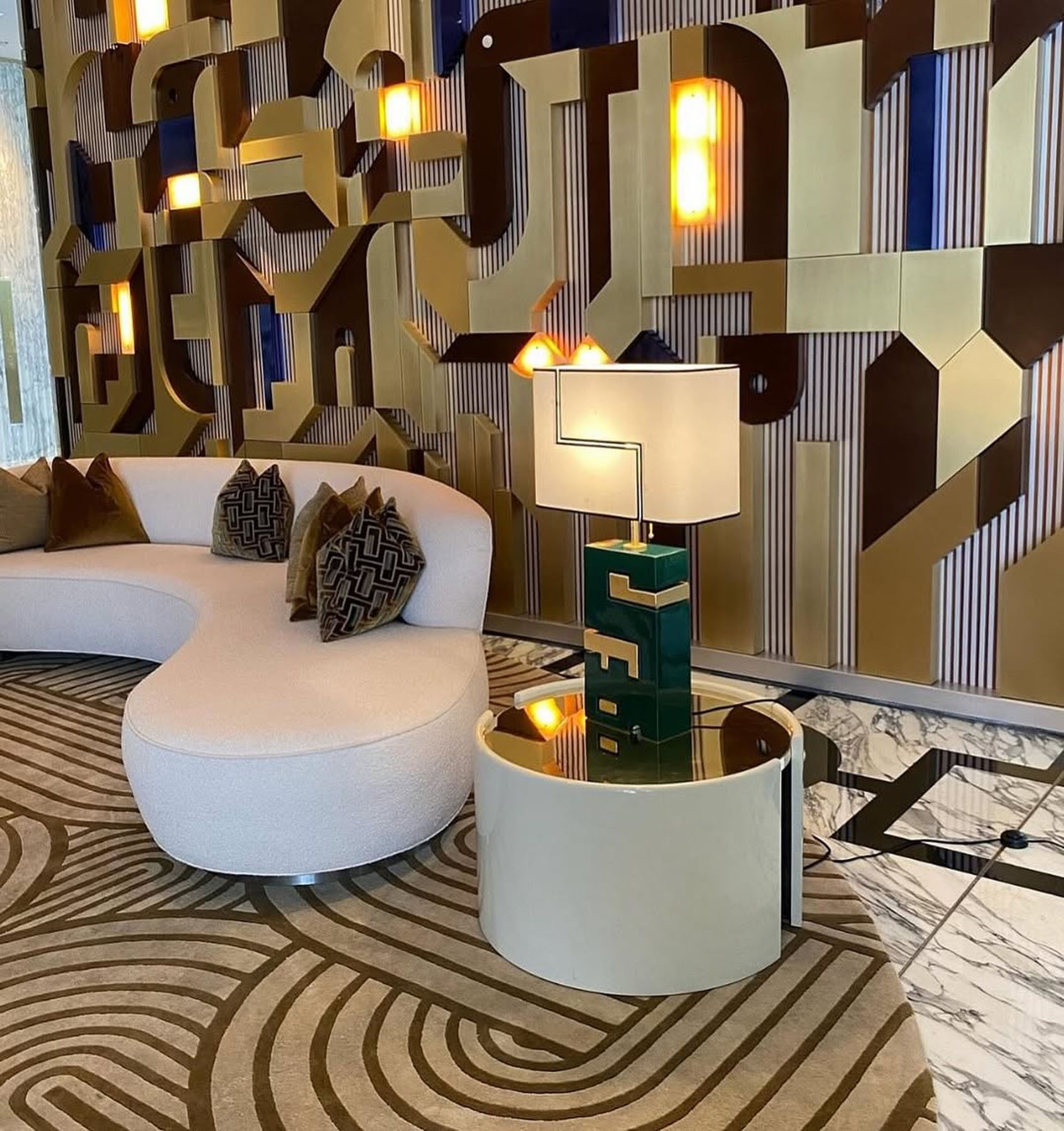 Лампа «1K», Maison Leleu, керамика, глазурь, сусальное золото, Франция