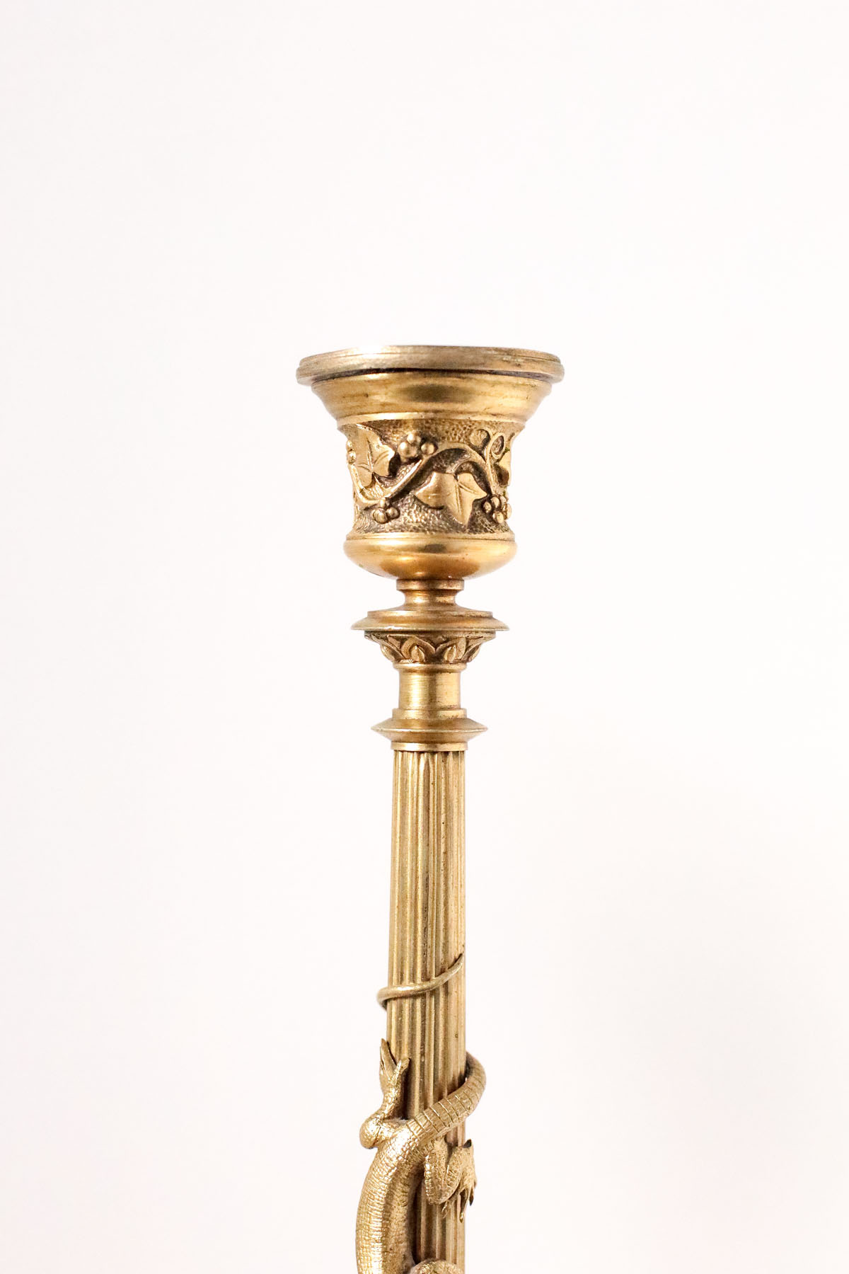 Подсвечники парные "Золотая саламандра", бронза, в стиле Barbedienne, Франция, ок. 1850-1880 г.г.