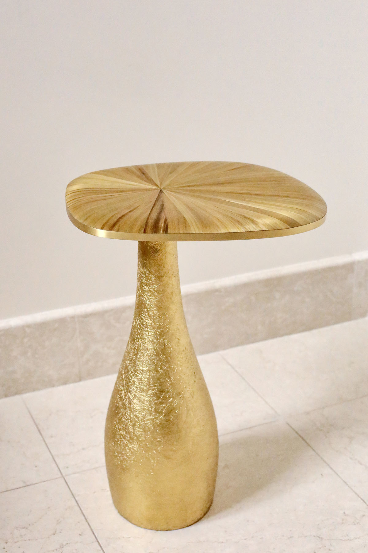 Приставной столик S, мозаика, латунь, стекловолокно, Ginger Brown