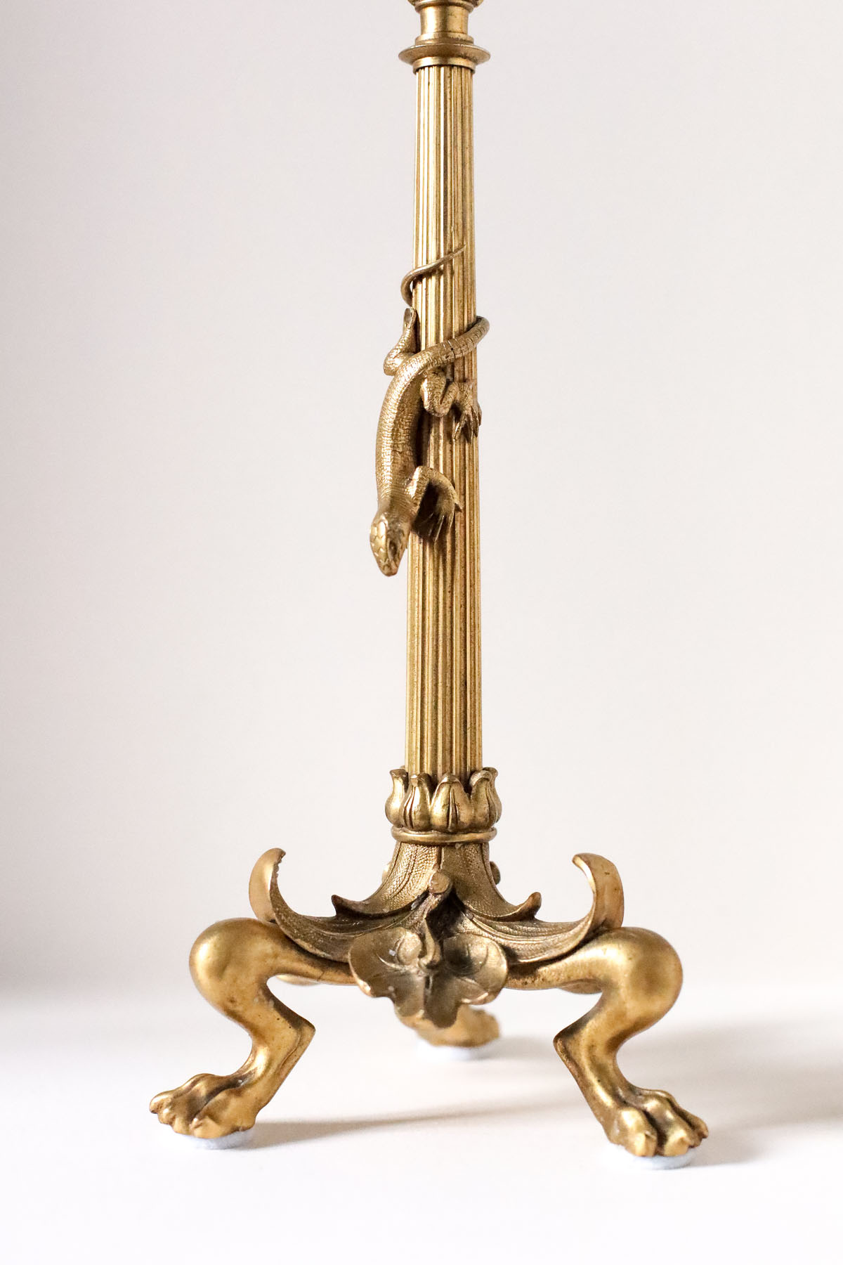 Подсвечники парные "Золотая саламандра", бронза, в стиле Barbedienne, Франция, ок. 1850-1880 г.г.