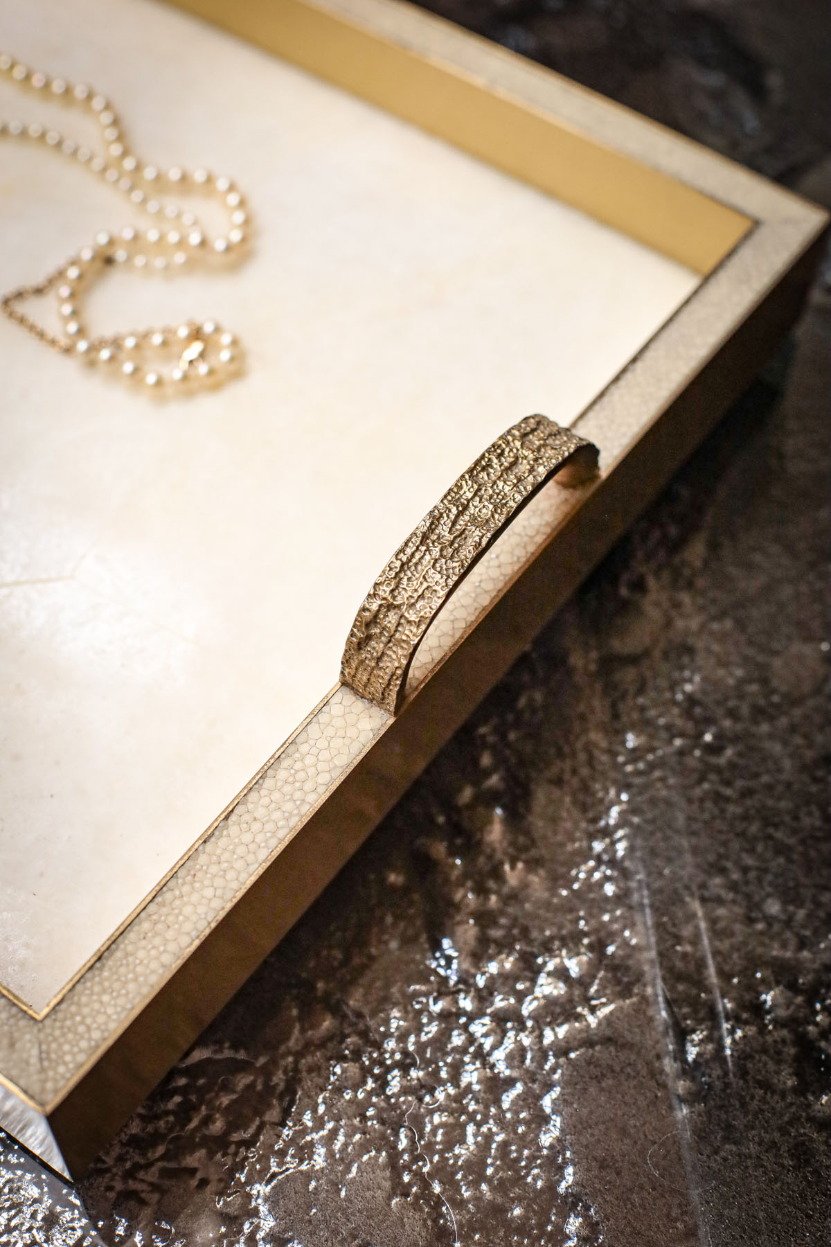 Поднос, горный хрусталь, латунь, Ginger Brown