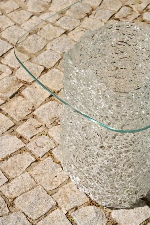 Столик кофейный Macrame, прозрачное стекло, высота 50 см, Fiam