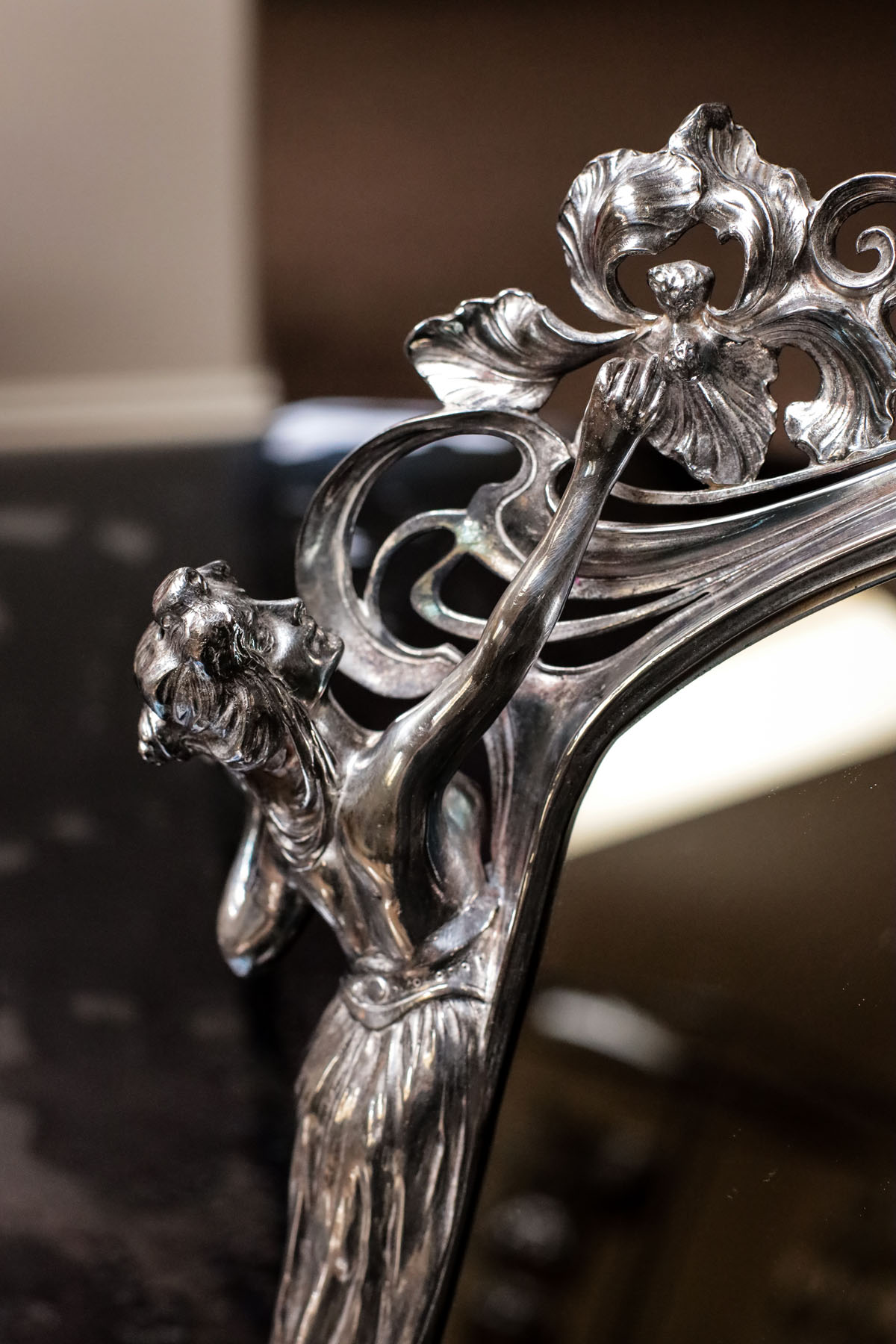 Настольное зеркало, ар-нуво, серебрение, металл, Германия, ок. 1900 гг.