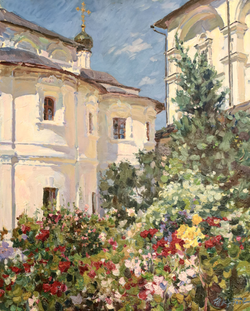 Картина «Летний день. Новоспасский монастырь», художник Юрий Кротов