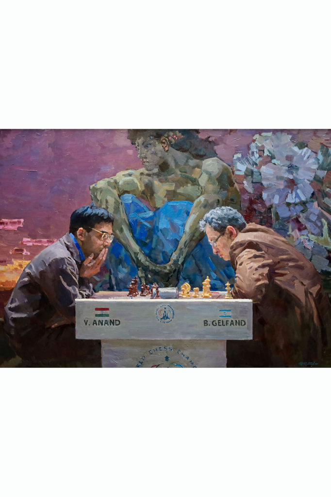 Картина «Шахматисты», художник Юрий Кротов, 2012 год