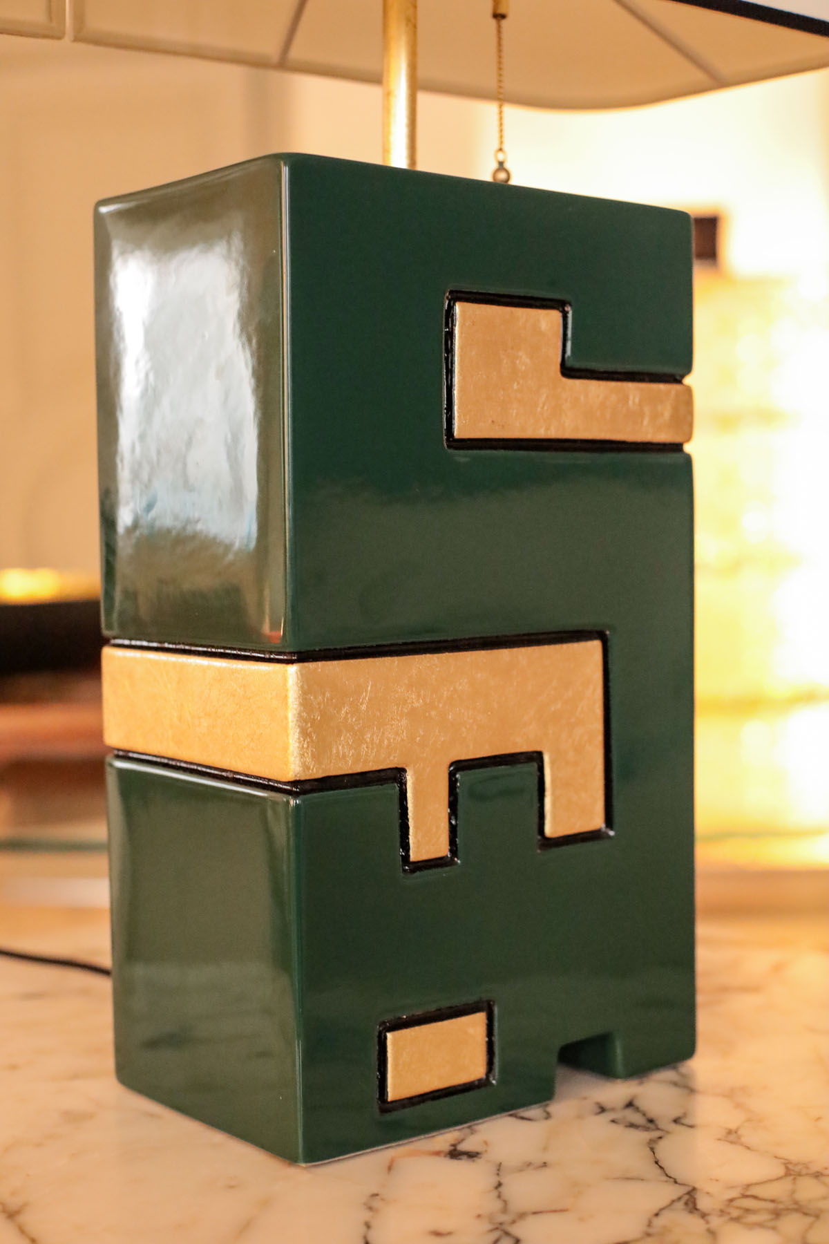 Лампа «1K», Maison Leleu, керамика, глазурь, сусальное золото, Франция