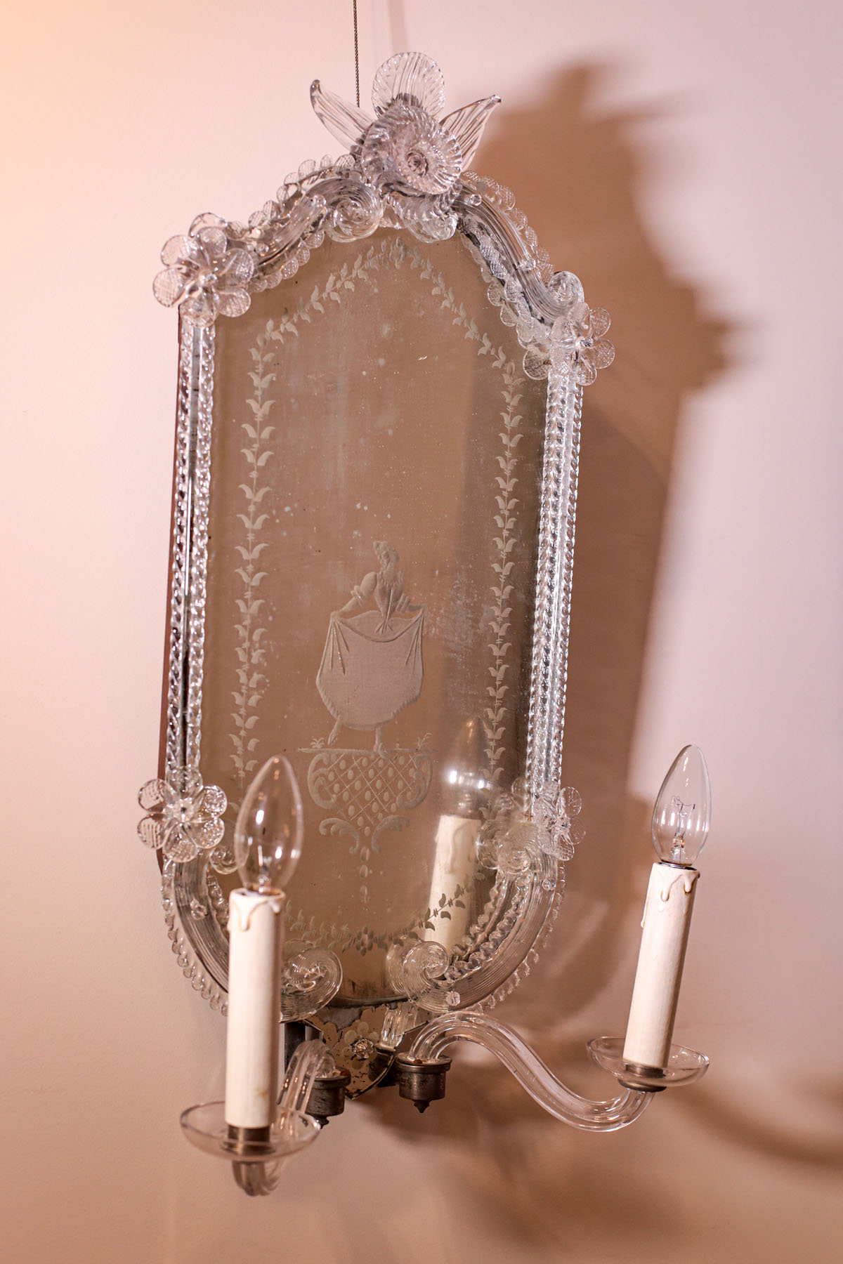 Зеркала настенные, муранское стекло, Венеция, около 1900 гг.