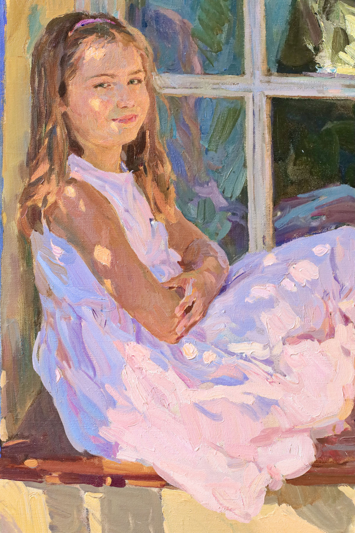 Картина «Девочка с птичками», художник Юрий Кротов, 2008 год.