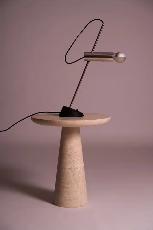 Лампа настольная, model 566, серебристый плафон, Astep