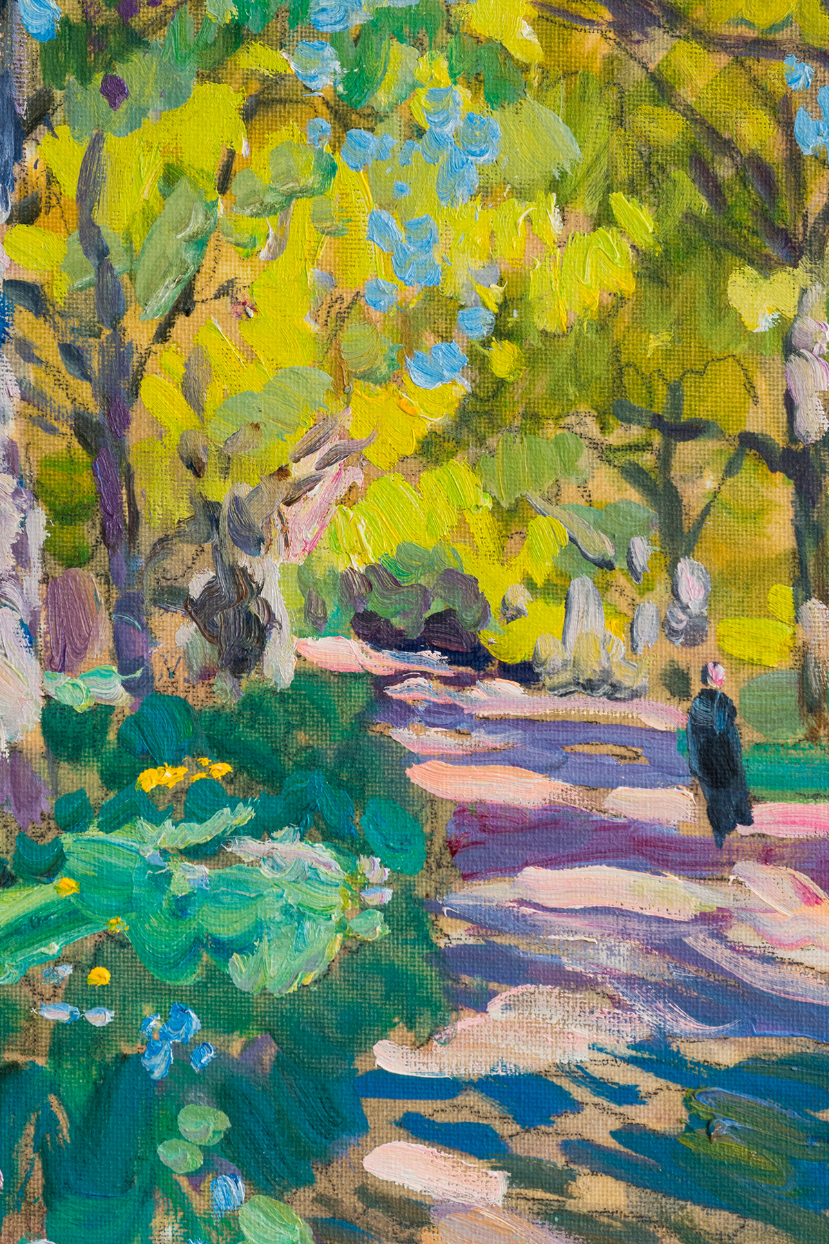 Этюд "Дубовая аллея в мае. Валаам", художник Юрий Кротов, 2014 год