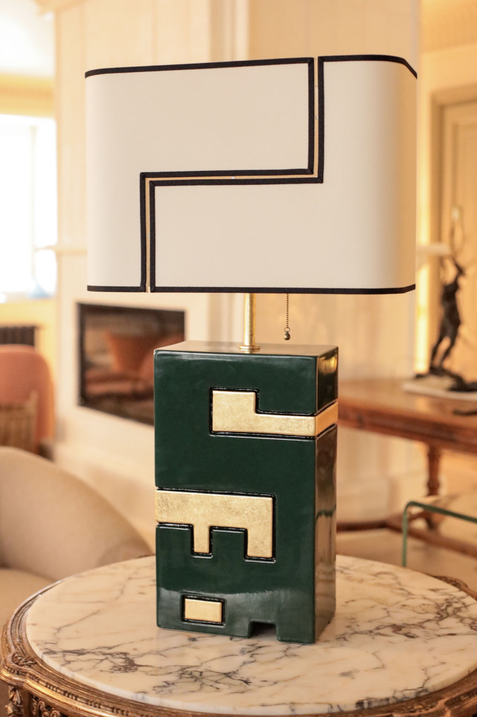 Лампа «1K», Maison Leleu, керамика, глазурь, сусальное золото, Франция