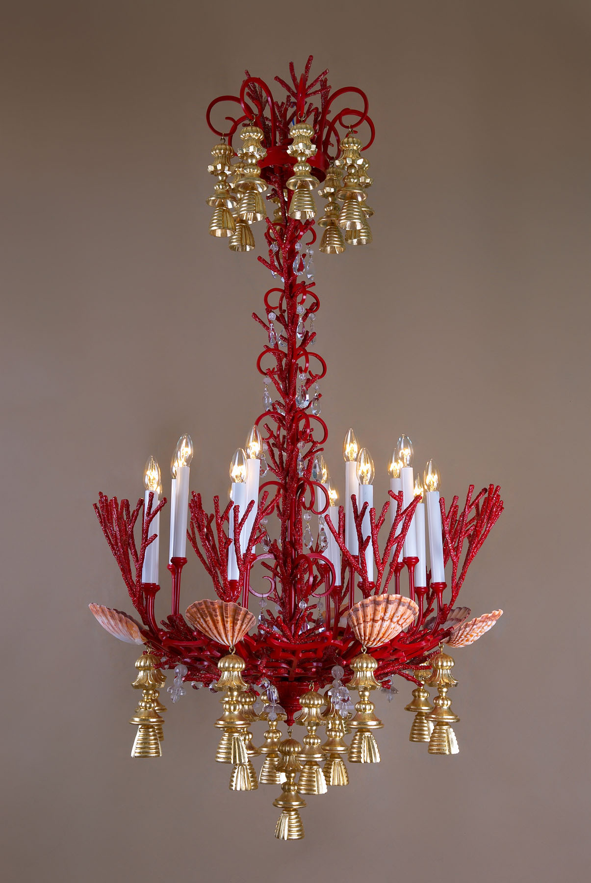 Люстра латунная на 16 светоточек, производство "Частная Резиденция"