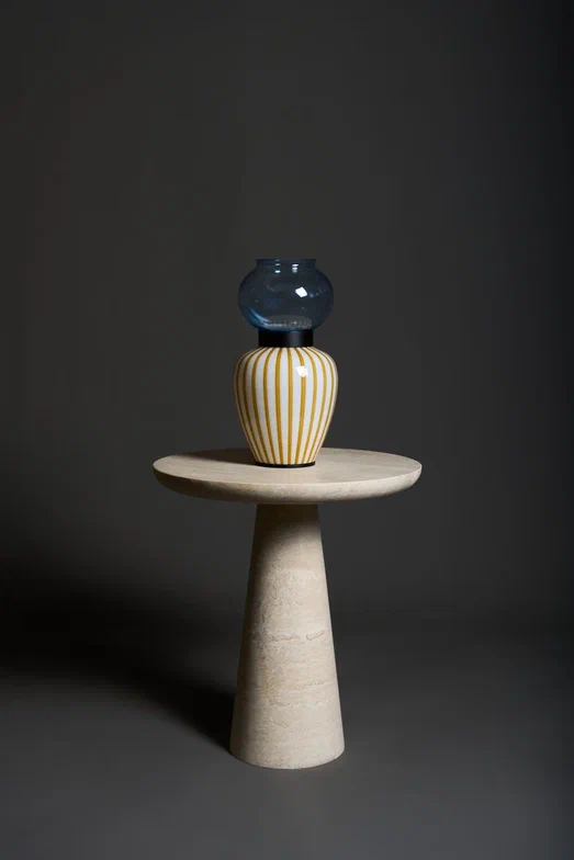 Лампа настольная Layla, табак/голубой, M.M.Lampadari