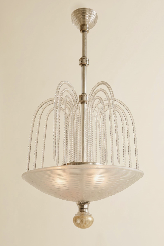 Люстра антикварная "Фонтан", Barovier, ар-деко, муранское стекло, Италия, 1940-е гг.