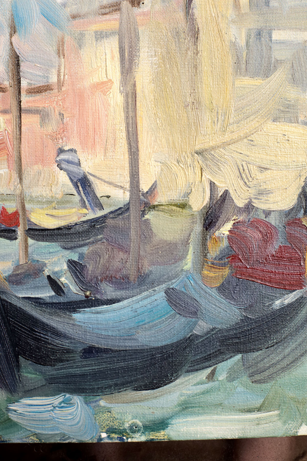 Этюд «Венеция. Гондолы», художник Юрий Кротов, 2018 год.