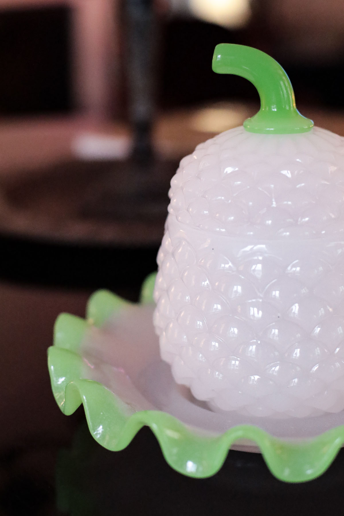 Сахарница "Ананас", опалин, хрусталь, Франция, вторая половина XIX века