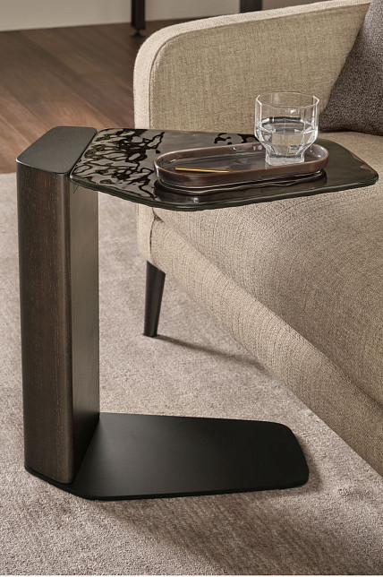 Столик приставной Stone, темно-коричневый, Fiam