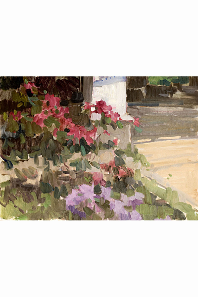 Картина «Цветы на террасе», художник Юрий Кротов, 2008г.