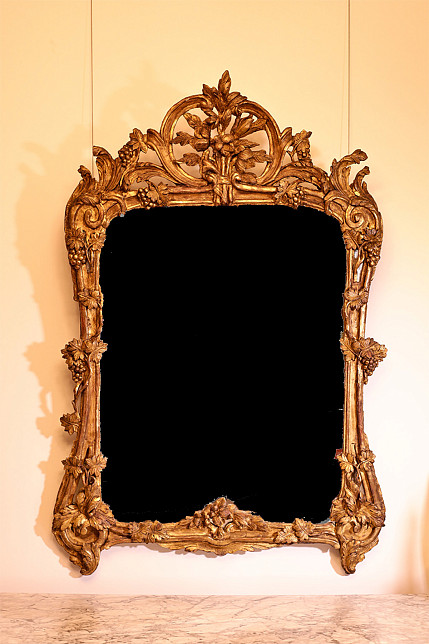 Зеркало антикварное, дерево, сусальное золото, Франция, XVIII век