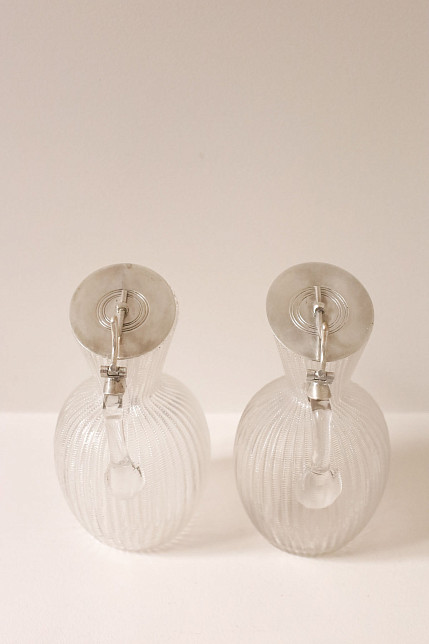 Круэт для масла и уксуса, серебрение, хрусталь, Западная Европа, первая половина XX века.