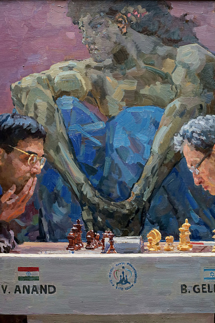 Картина «Шахматисты», художник Юрий Кротов, 2012 год