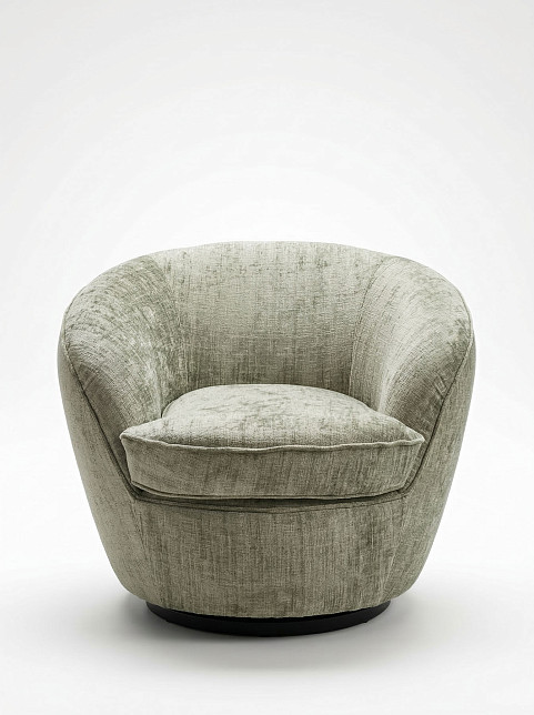 Кресло Giulia Swivel, серо-агатовое, Black Tie, Италия