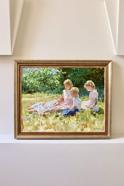 Картина «Дети на лужайке», художник Юрий Кротов, 2004 год.