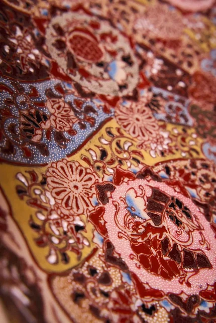 Блюдо антикварное "Asia", фаянс, роспись, Япония, вторая половина XIX века