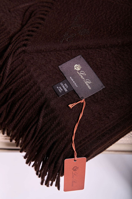 Плед Loro Piana Unito, темно-коричневый