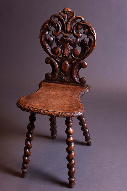 Стул антикварный, орех, Эльзас, Франция, XIX век