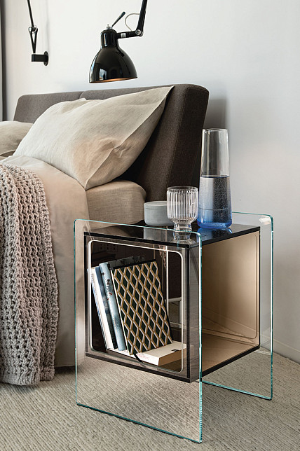 Столик кофейный Magique Cubo, прозрачный/бронзовый, Fiam