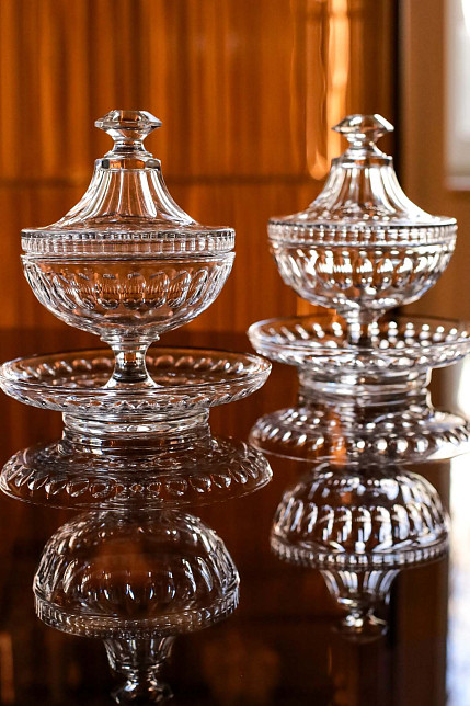 Бонбоньерки парные, хрусталь, Франция, XIX век