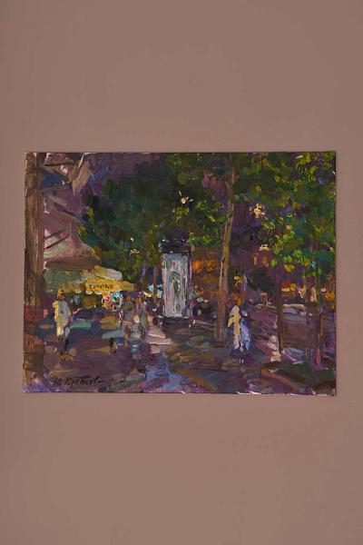 Этюд «Ночной Париж», художник Юрий Кротов, 2018 год.