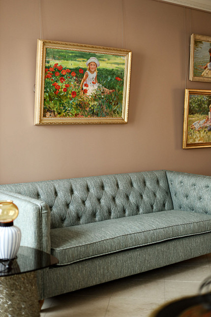 Диван винтажный в ткани Loro Piana