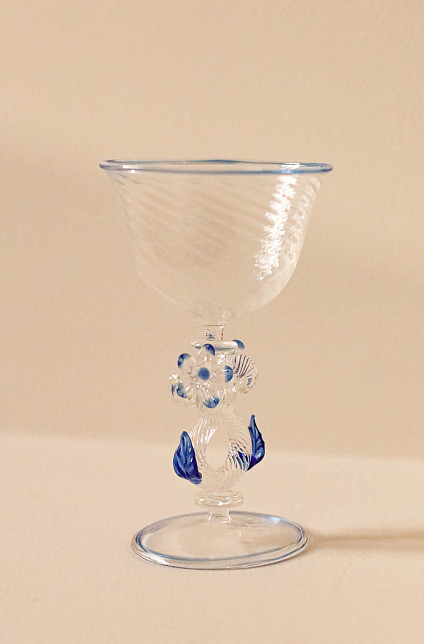 Венецианская рюмка, "голубой цветок", Италия, середина XX века
