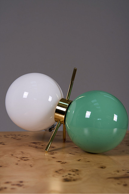 Лампа настольная Tilt, зеленый/белый, M.M.Lampadari