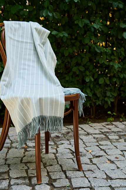 Плед Loro Piana Gessato, голубой в полоску