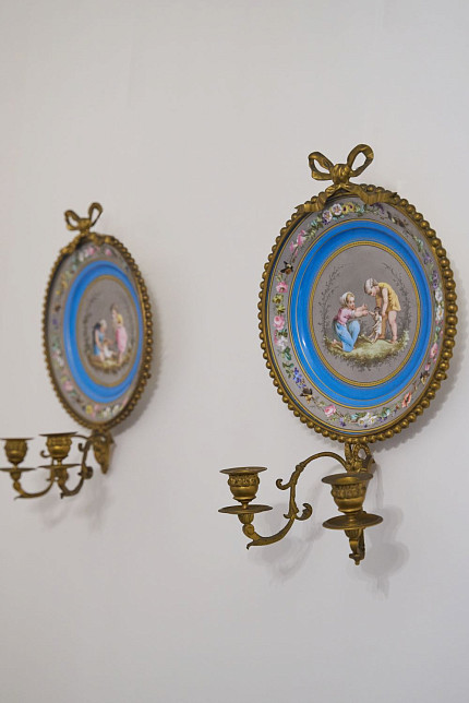 Бра парные «Babiole», Sevres, ручная роспись, бронза, Франция, 1876 год