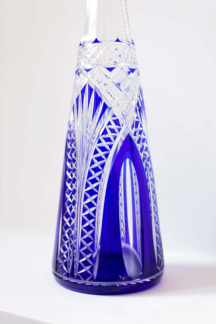 Графин антикварный "Кобальт №5", Saint-Louis, хрусталь, XIX век