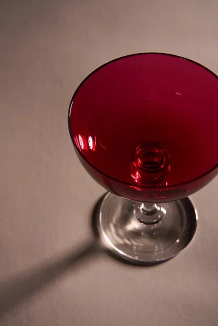 Комплект бокалов для шампанского, цветной хрусталь, Франция, первая половина XX века