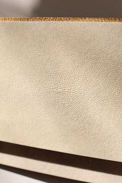 Шкатулка, кожа ската, латунь, Ginger Brown